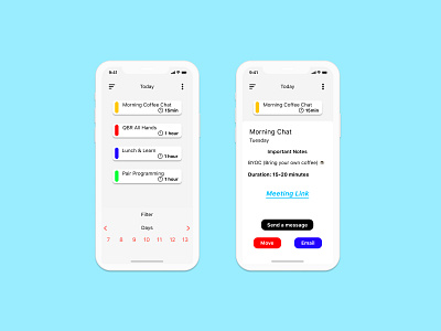 71. Schedule app dailyui design figma flat minimal ui