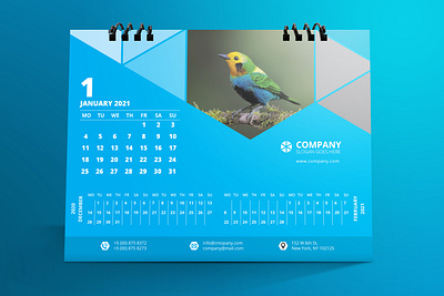 Desk Calendar blue calendar calendar 2021 calender corporate calendar creative calendar date day desk calendar minimal design monday multiple purpose new year