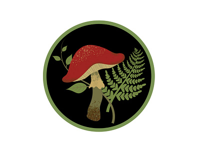 Mushroom and fern adobe illustrator botanical feminine fern floral illustration mushroom nature vector