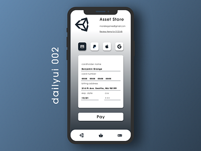 Unity Store Concept app dailyui dailyui 002 designchallenge ui uidesign user experience userinterface uxdesign