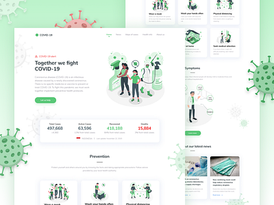 Coronavirus (COVID-19) Landing Page Website corona corona virus coronavirus covid covid 19 covid 19 covid19 green green website health health app healthcare landing landing design landing page landing page design landingpage web website website design