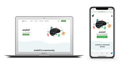 oneleif Website (Landing Page) community design desktop mobile non profit nonprofit open source ui uiux web web design website