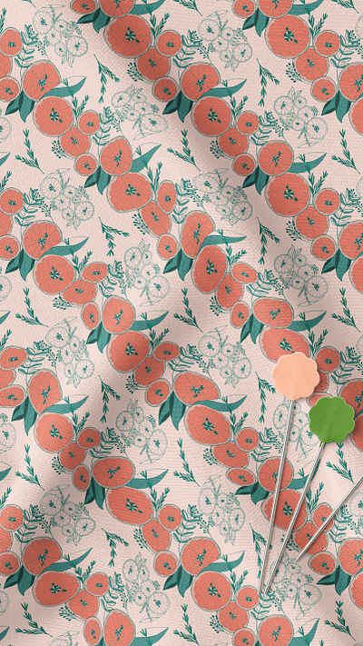 Citrus White citrus design design art floral illustration illustration art licensing lineart pattern pattern a day pattern design surface pattern design surfacedesign vector illustration vectorart