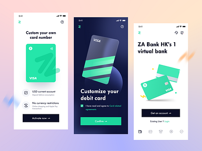 ZA Bank - Virtual bank - Debit card account app balance bank card debit card finance fintech graphic mobile money pay payment product productdesign technology transaction uiux virtual bank wallet