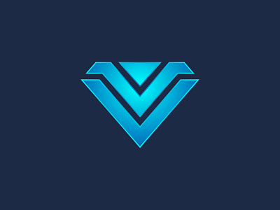 V Diamond Logo blue clean diamond gradient icon logo logodesign minimalist simple v vector