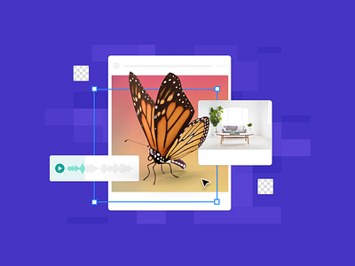 Exploration butterfly glitch purple shape vector