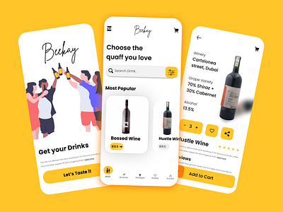 Wine Drinks UI 3d app app design application dribbble dribbble best shot dribbble shot drinks mobile mobile app design mobile design mobile ui order popular trending trendy trendy design uiux uxui wine