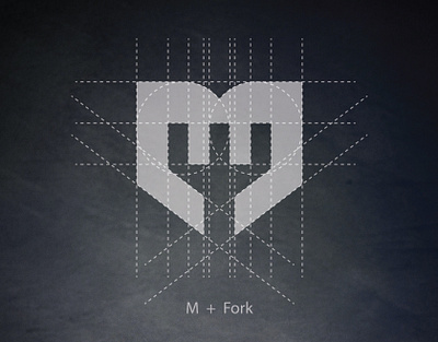 M + Fork Logo Design brand design brand identity branding branding design culinary logo design food food and beverage lettermark logo logodesign logotype