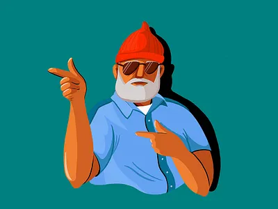 Steve Zissou from The Life Aquatic character digital illustration illustration movie character people steve zissou