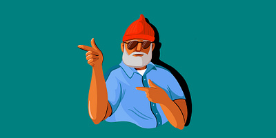 Steve Zissou from The Life Aquatic character digital illustration illustration movie character people steve zissou