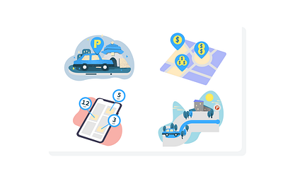 Parking Navigation Illustration design illustration parking parking app vector