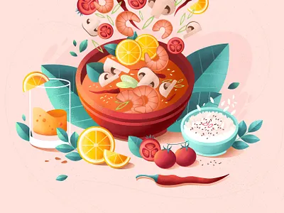 food cartoon cooking design digital dinner eating flat food illustration grain juice photoshop restaurant soup texture
