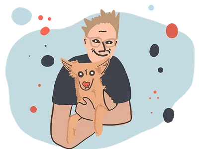 Wesley & I 🐶🤓 adobe body cartoon colors dog draw illustration personal portrait