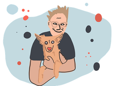 Wesley & I 🐶🤓 adobe body cartoon colors dog draw illustration personal portrait