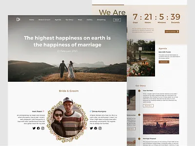 Wedding Landing Page 2020 agency clean design elegant homepage homepage design inspiration landing page layout minimalist simple ui user experience user interface ux web web design website wedding