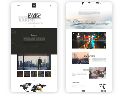 farshid karimi website adobe photoshop design flat personal personal branding personal website ui uidesign ux uxdesign web web design webdesign website