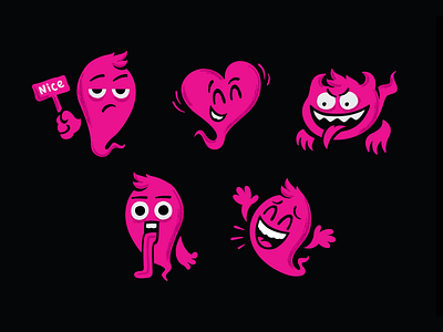 Emoji character demon design emoji emotion face heart icon illustration mascot vector