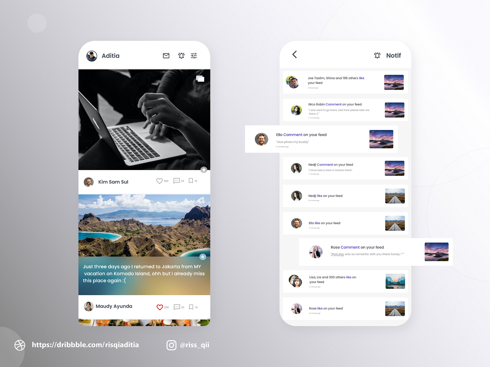 Make an Activity Feed UI/UX Design by Risqi Aditia on Dribbble
