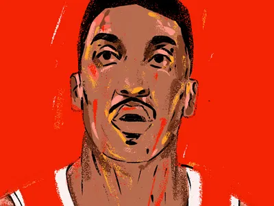 Scottie Pippen basketball basketball player chicago chicago bulls illustration illustrator legend nba nba star portrait portrait art portrait illustration portrait painting underdog