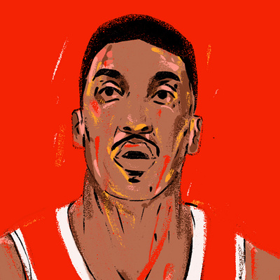Scottie Pippen basketball basketball player chicago chicago bulls illustration illustrator legend nba nba star portrait portrait art portrait illustration portrait painting underdog
