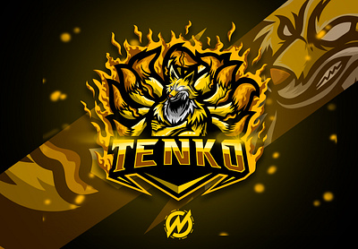 TENKO GAMMING LOGO branding cartoon design esports esports logo esports mascot firstshot fox illustration fox logo gaming gaminglogo mascot streamer twitch