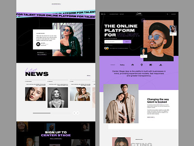 Talent agency website homepage landing page sketch typography ui ux web design website