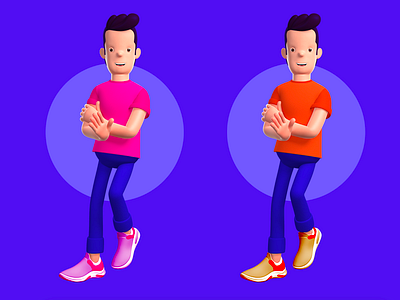 3D character colour variations 3d 3d animation 3d art 3d artist 3d character 3d character design brand colour comic design game illustration ios minimal pose ui ux