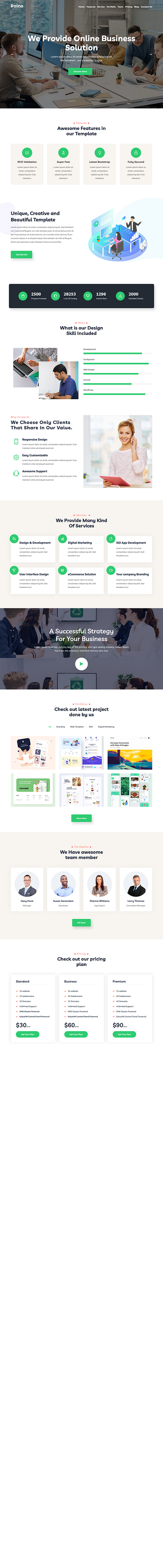 Raino - Digital Agency Landing Page Template agency