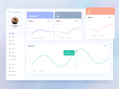 Admin Panel app branding colors dashboard design illustration minimal sketch typography ui ux web