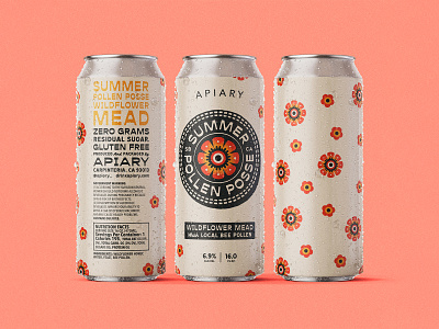 Summer Pollen Posse Can art badge branding can label design design dribbble drink flowers graphic design identity illustration logo packaging packaging design typography