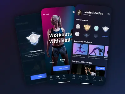FitnessApp app apple crossfit design exercise fitness gym health mobile app mobile app design mobile ui run sport tracking training ui ui design ux ux design workout