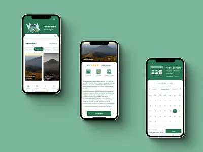 Muncak Apps - Page 1 2d booking app branding design hiking illustration logo mobile app mobile ui ticket booking uidesign uiux