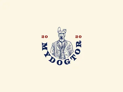 Logo concept of MYDOGTOR animal design dog drawing hand drawn icon illustration logo pet vector vintage