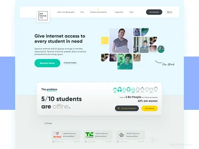GiveInternet Landing Page / Hero Section clean hero hero header landing page landing page design lp uidesign
