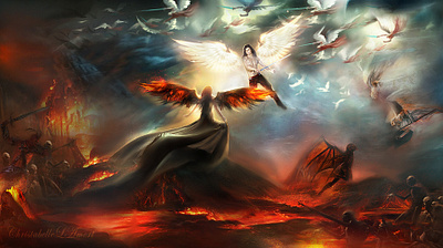 Heaven vs Hell bookcoverdesign design digitalart fantasyart illustration photoart photomanipulation