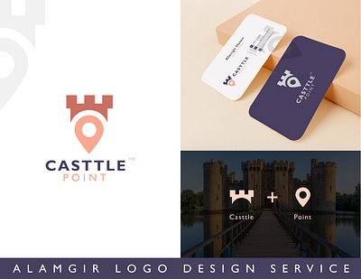 Casttle point Logo Design abstract app logo behance brand design branding business card castle castle logo design city creative design graphic design lettering location logo logo logos minimal modern logo modern minimalist logo pin logo