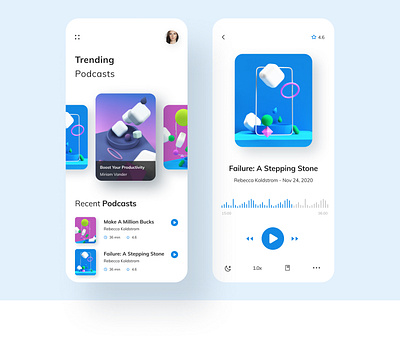 Daily UI Day 69 - Trending daily ui challenge dailyui dailyuichallenge design podcast app ui design