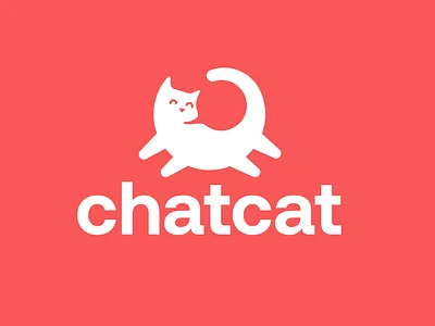 chat cat happy animal cat chat clever commerce community creative design hidden meaning logo minimal negativespace pet simple speak talk