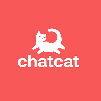 chat cat happy animal cat chat clever commerce community creative design hidden meaning logo minimal negativespace pet simple speak talk