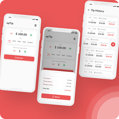 Tip Calculator App app calculator design mobile app tip ui ux