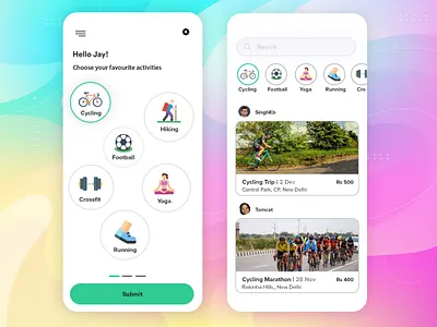 Sports App androidapp app designing app development appdesign b2cinfosolutions branding covid19 illustration ui ux