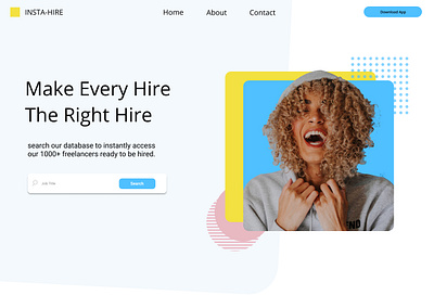 InstaHire - App Landingpage app branding design graphic design typography ui ux web webdesign website