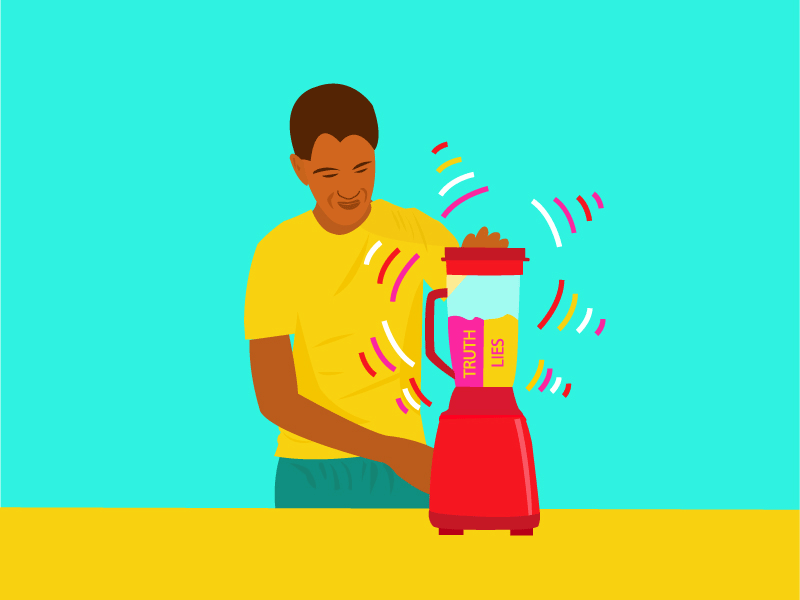 Blending truth and lies blending gif illustration lies lose man truth wine
