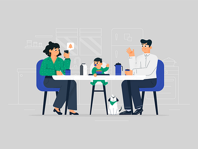 Family time together 2d art character character design explainer explainer video family family time flat illustration styleframe vector vector illustration