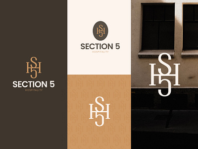 Section 5 Hospitality 5 brandidentity catchy creative elegant h hotel letterlogo logodesigner logoexploration logoinspire logomark logos modern monogram pattern s sophicticated typography unique