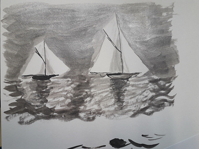 Boat | Acrylic Painting acrylic acrylicpainting black and white branding paint