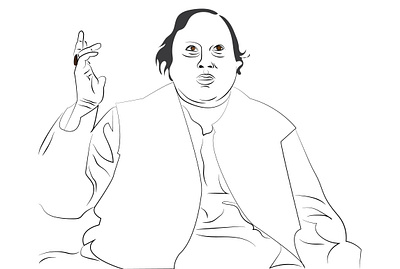 nusrat fateh ali khan line art creative design illustration illustration art illustrator line art line work