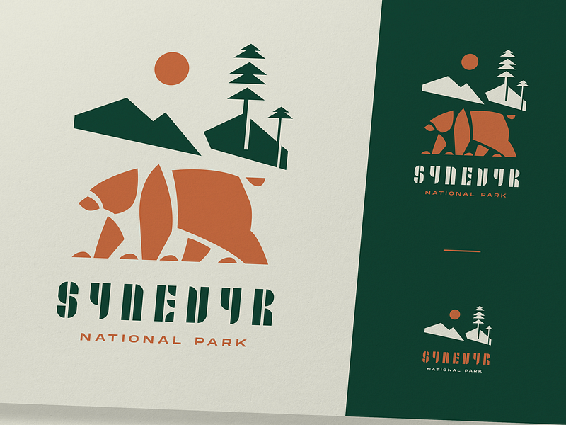 National Park Logo Design animal bear bear logo brand design branding design design studio environment graphic design identity illustration logo national park nature traveling typography ui ukraine user experience ux