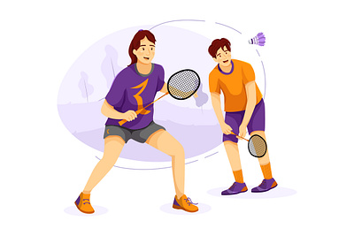 Young man and girl playing badminton outdoors action active activity adventure biking exercise extreme fitness health healthy lifestyle lifestyles man nature outdoor people sport sports team workout