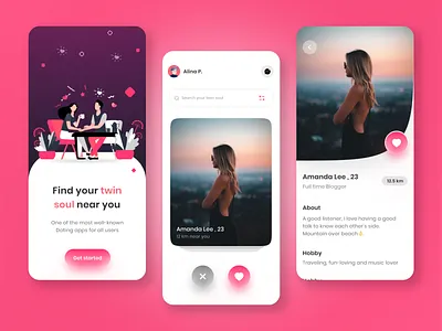 Dating App Design app app design app development application design application development chat app dating dating app dating app design lgbtq match finder matching mobile app mobile design partner soulmate tinder ui design uiux ux